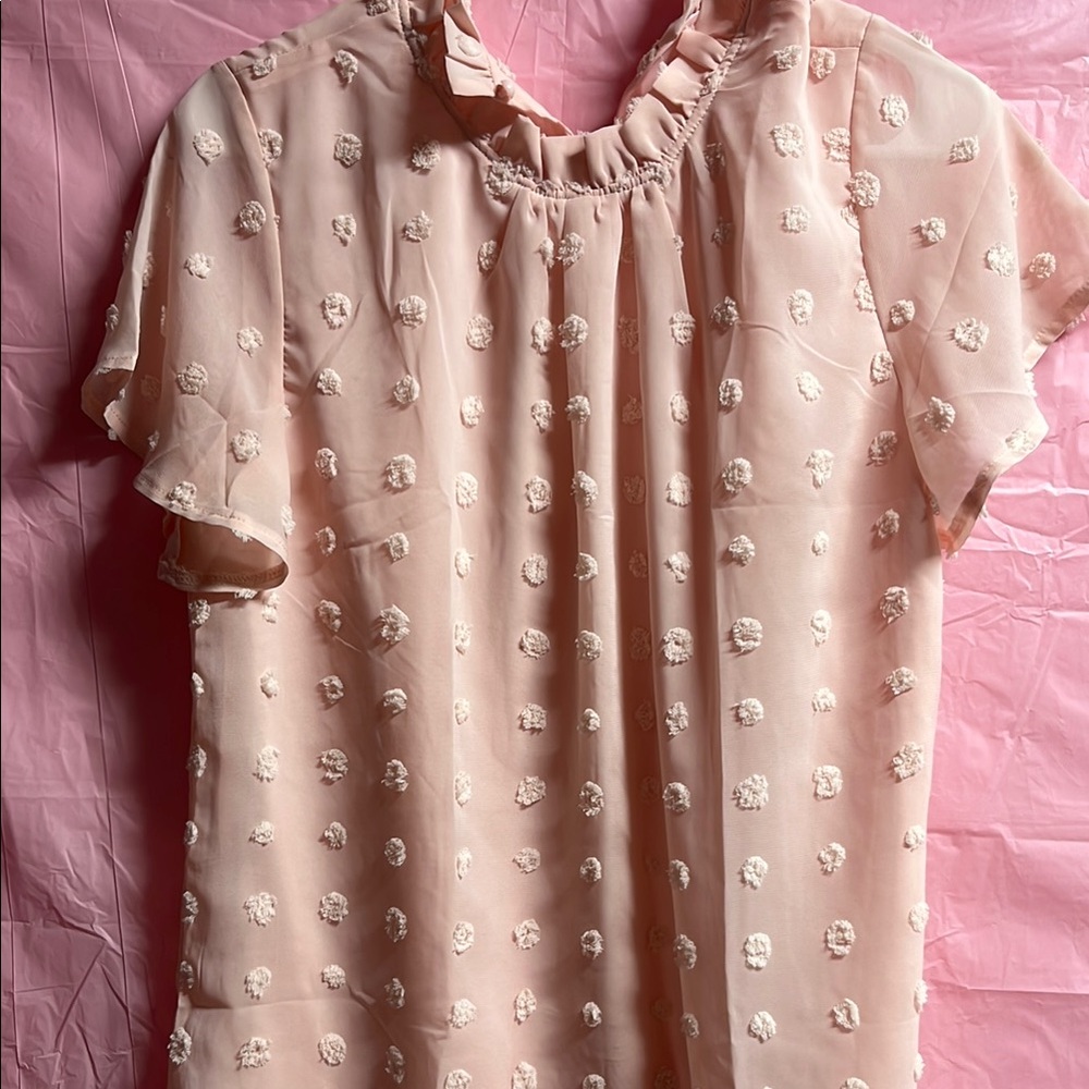 Elegant Pink Ruffle Blouse